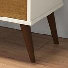 Mesa De Cabeceira Retrô Wood 3 Gavetas Pés Palito Mesinha Dec