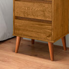 Mesa De Cabeceira Retrô Wood Com 3 Gavetas Pés Retrô Freijó