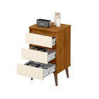 Mesa De Cabeceira Retro Wood Freijó C/ Off White – Ej Móveis