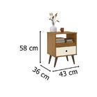 Mesa De Cabeceira Retrô Wood New Freijó/Off White – Ej Móveis