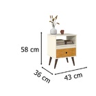 Mesa De Cabeceira Retrô Wood New Off White/nature–ej Móveis