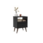 Mesa De Cabeceira Retrô Wood New Preto – Ej Móveis