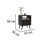 Mesa De Cabeceira Retrô Wood New Preto – Ej Móveis