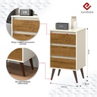 Mesa De Cabeceira Retro Wood Off White/Freijó – Ej Móveis
