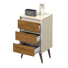 Mesa De Cabeceira Retro Wood Off White/Freijó – Ej Móveis