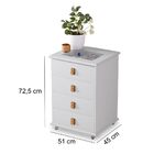 Mesa De Cabeceira Rossi Branco C/ Vidro E Gaveta Colmeia Mdf