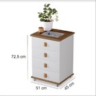 Mesa De Cabeceira Rossi Com 4 Gavetas E Porta Joias Amêndoa