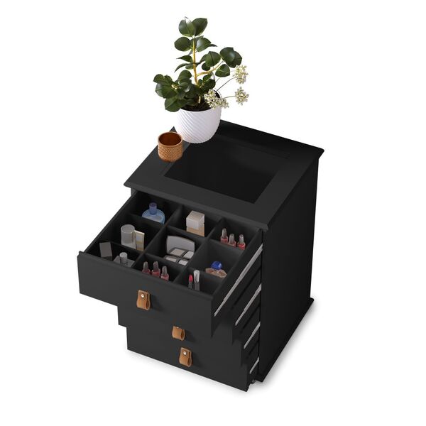 Mesa De Cabeceira Rossi Com Porta Joia E Puxadores Moderno- P