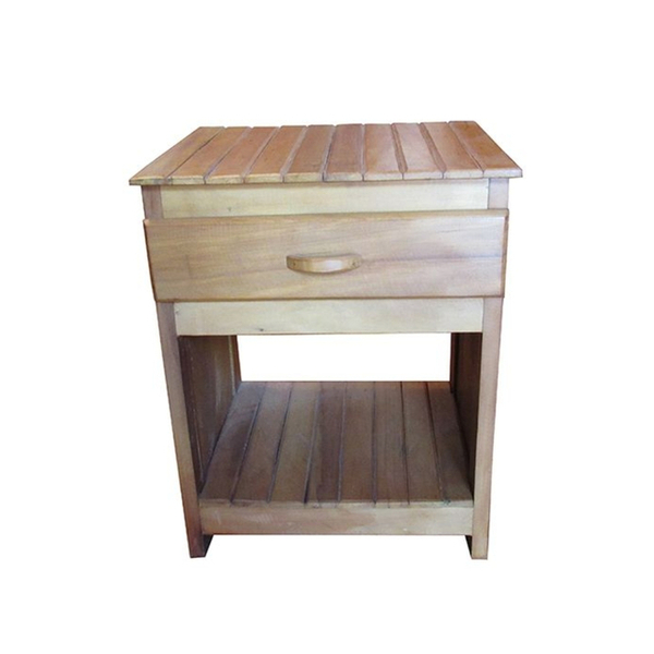 Mesa De Cabeceira Rústico Draco Em Madeira De Demolição - Cód