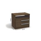 Mesa de Cabeceira S302 2 Gavetas Branco Kappesberg Jacarandá