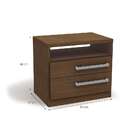 Mesa de Cabeceira S302 2 Gavetas Branco Kappesberg Jacarandá