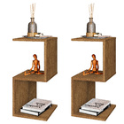 Mesa De Cabeceira S/z Com Nichos Amêndoa