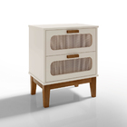 Mesa De Cabeceira Santorini 45cm Luxo E Praticidade Branco