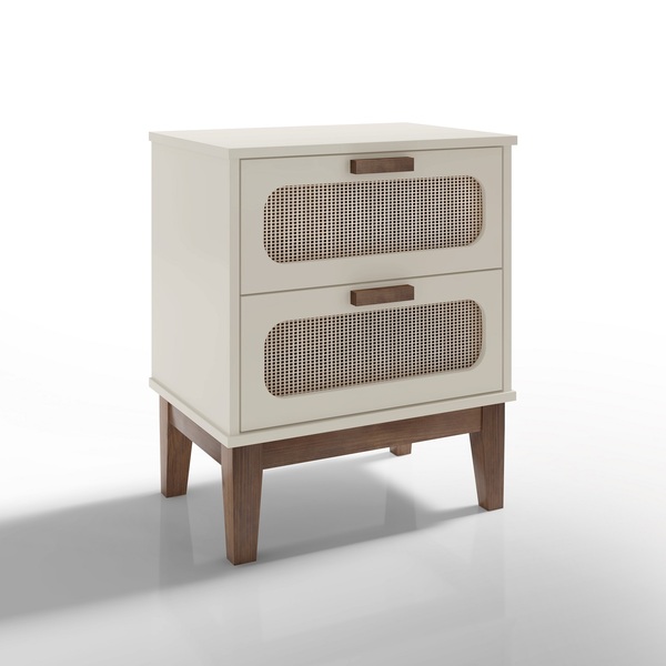 Mesa De Cabeceira Santotini 45cm Estilo Retro Off White