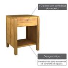 Mesa de Cabeceira Sensation Design Rústico 1 Gaveta Madeira M