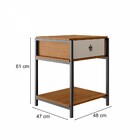 Mesa De Cabeceira Sevilha 1 Gaveta Preto/canela Rústico/off W