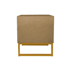 Mesa De Cabeceira Slim Freijó C/ Puxador Base Metálica Dourad