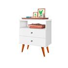 Mesa De Cabeceira Status 2 Gavetas Branco J&a