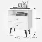 Mesa De Cabeceira Status Com 2 Gavetas J E A Moveis
