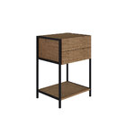 Mesa De Cabeceira Steel Quadra Vermont E Base Metálica Preto