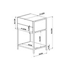 Mesa De Cabeceira Steel Quadra Vermont E Base Metálica Preto