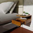 Mesa De Cabeceira Suspensa 1 Gaveta Inferior Branco/freijó