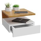 Mesa De Cabeceira Suspensa 1 Gaveta Inferior Freijó