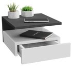 Mesa De Cabeceira Suspensa 1 Gaveta Inferior Preto/freijó