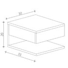 Mesa De Cabeceira Suspensa 1 Gaveta Superior Branco/preto