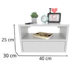Mesa De Cabeceira Suspensa 40 Cm Com Gaveta Mdf Branco