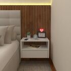 Mesa De Cabeceira Suspensa 40 Cm Com Gaveta Mdf Branco