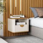 Mesa De Cabeceira Suspensa Buriti Com 1 Gaveta E Nicho