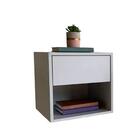 Mesa De Cabeceira Suspensa C/gaveta Classic - Cinza