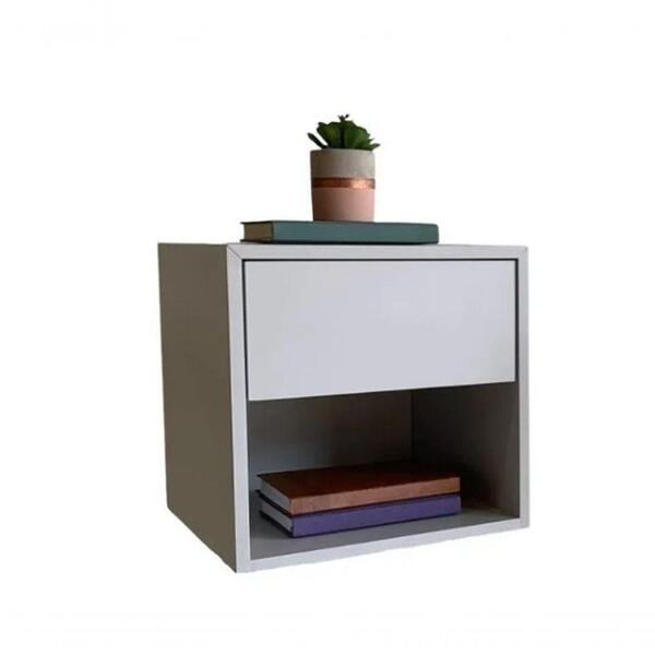 Mesa De Cabeceira Suspensa C/gaveta Classic - Cinza