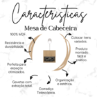 Mesa De Cabeceira Suspensa Com 1 Gaveta E 1 Nicho 100% Mdf Pl