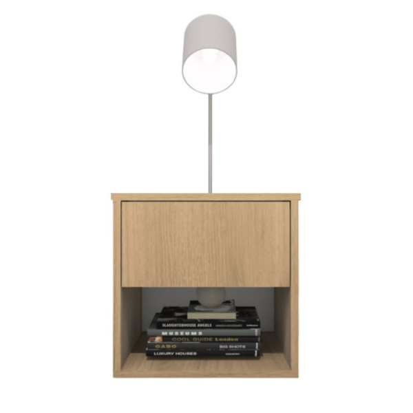 Mesa De Cabeceira Suspensa Com 1 Gaveta E 1 Nicho 100% Mdf Pl