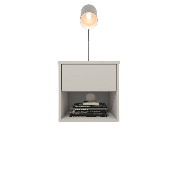 Mesa De Cabeceira Suspensa Com 1 Gaveta E 1 Nicho 100% Mdf Pl