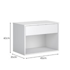 Mesa De Cabeceira Suspensa De Parede Com Nicho E Gaveta Acaba