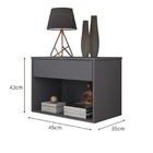 Mesa De Cabeceira Suspensa De Parede Com Nicho E Gaveta Com C