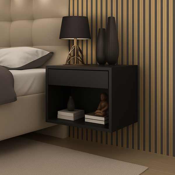 Mesa De Cabeceira Suspensa De Parede Gaveteiro Bancada Para D