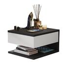 Mesa De Cabeceira Suspensa Decor 1 Gaveta - Preto/ Branco - R