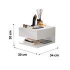 Mesa De Cabeceira Suspensa Decor 1 Gaveta - Preto/ Branco - R