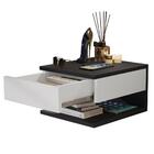 Mesa De Cabeceira Suspensa Decor 1 Gaveta - Preto/ Branco - R