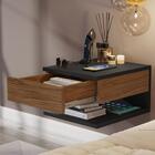 Mesa De Cabeceira Suspensa Decor 1 Gaveta - Preto/freijó - Rp