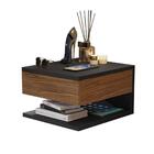 Mesa De Cabeceira Suspensa Decor 1 Gaveta - Preto/freijó - Rp