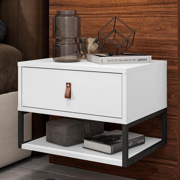 Mesa De Cabeceira Suspensa Hampton Branco