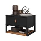 Mesa De Cabeceira Suspensa Hampton Preto Noce