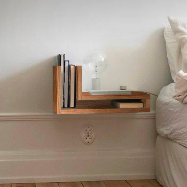 Mesa De Cabeceira Suspensa Lara Em Madeira Maciça Imbuia