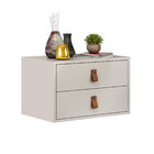 Mesa De Cabeceira Suspensa Off White 45cm 2 Gavetas