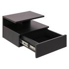 Mesa De Cabeceira Suspensa Piccola Preta Gaveta  Inferior 100